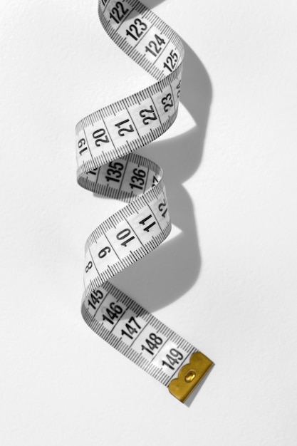 View of tape measurement with centimeters as units of length