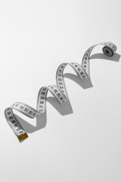 view of tape measurement with centimeters as units of length