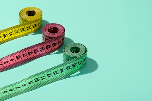 View of tape measurement with centimeters as units of length