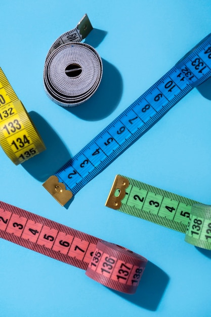 View of tape measurement with centimeters as units of length