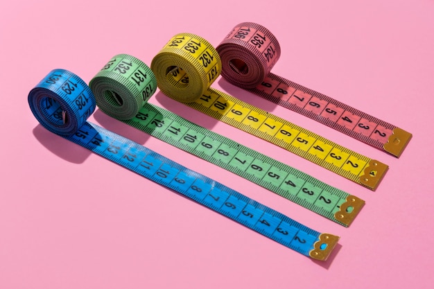 Free photo view of tape measurement with centimeters as units of length