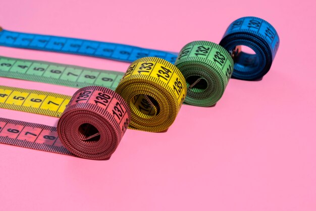 View of tape measurement with centimeters as units of length
