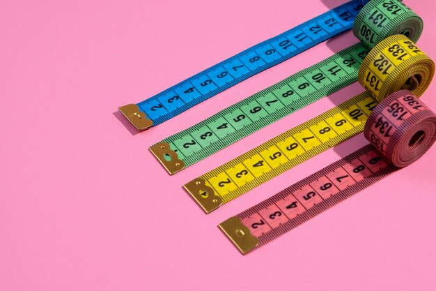 view of tape measurement with centimeters as units of length
