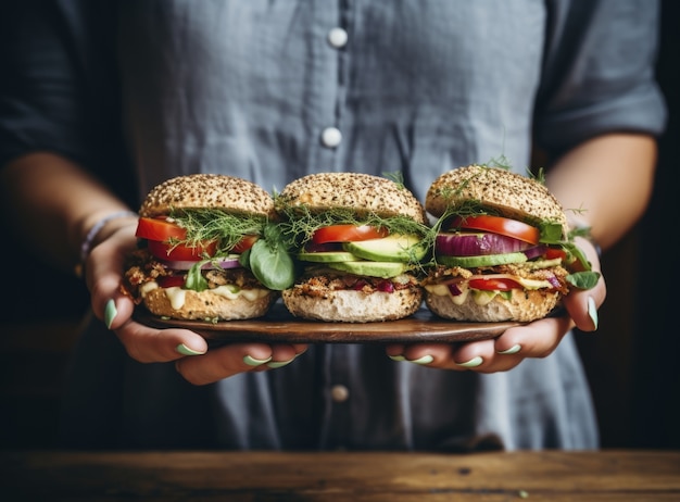 Foto gratuita vista di un gustoso hamburger con formaggio e carne