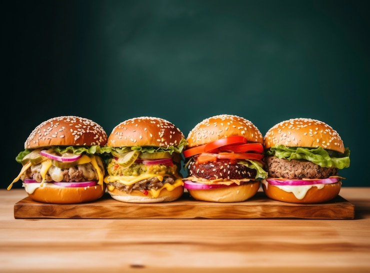 無料Photo チーズと肉の美味しいハンバーガーを眺める