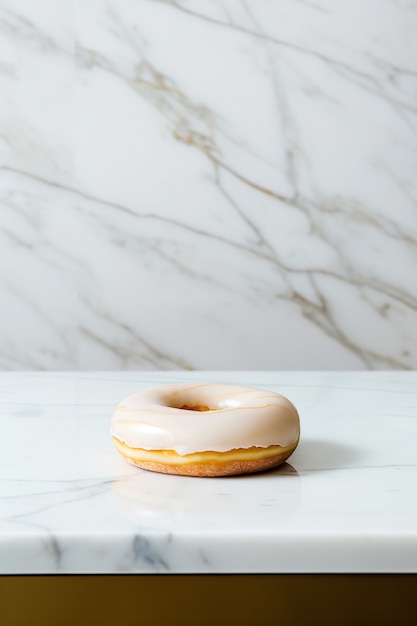 Free photo view of tasty sweet glazed donut