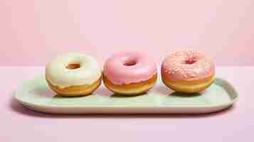 Free photo view of tasty sweet glazed donuts