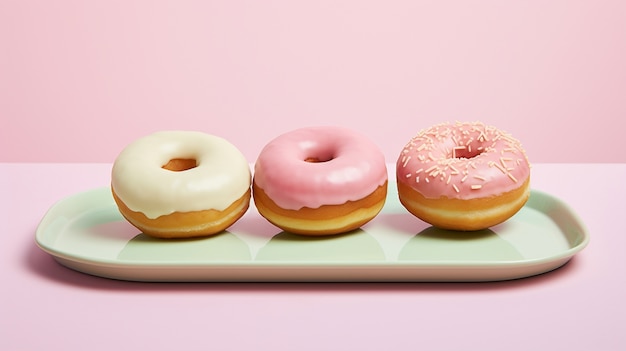 View of tasty sweet glazed donuts