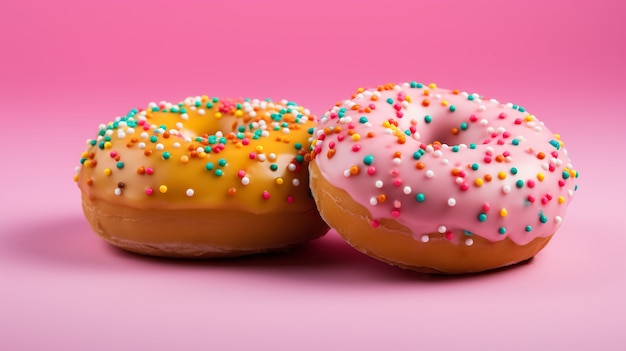 Free photo view of tasty sweet glazed donuts