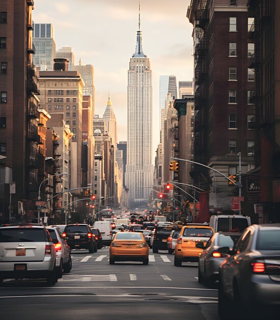 View of taxi cabs in new york city