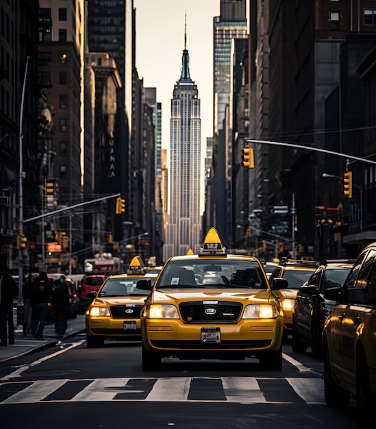 Free photo view of taxi cabs in new york city