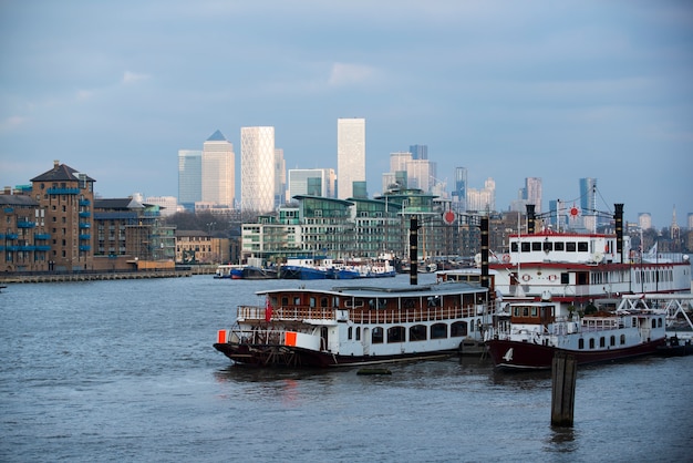 View of the thames river in london city