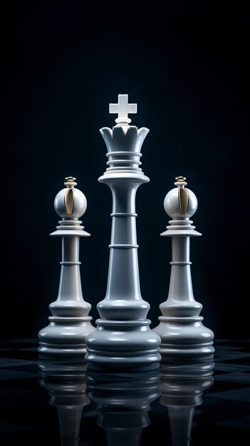 세 개의 체스 조각 보기