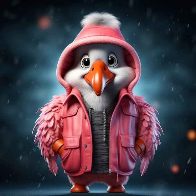 Free photo view of three dimensional animated cartoon bird