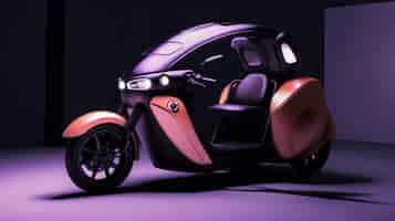 Free photo view of three-wheeled vehicle for mobility and fast travel