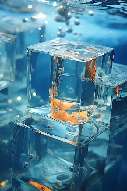 투명 한 크리스탈 투명 한 물 의 모습