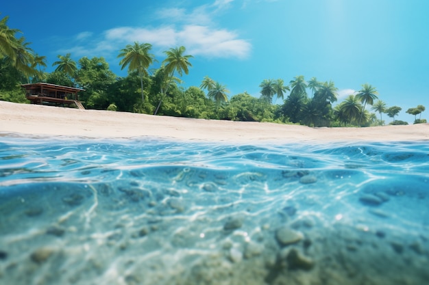 Free photo view of tropical beach landscape