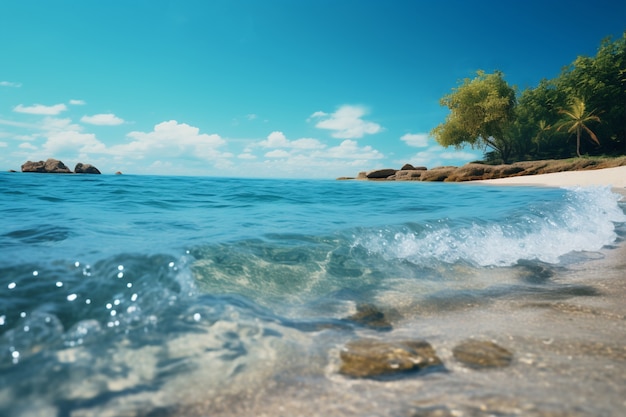 Free photo view of tropical beach landscape