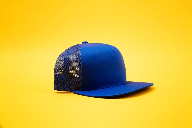 View of trucker hat with mesh back