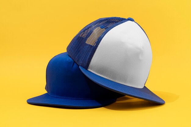 View of trucker hat with mesh back