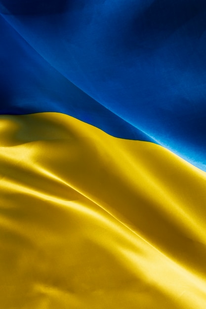 Free photo above view ukranian flag still life