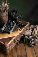 Free photo view of vintage briefcase