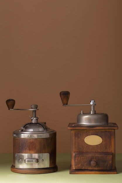 View of vintage coffee grinder