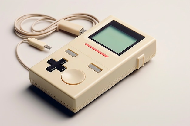 Free photo view of vintage game console in nutshell tones