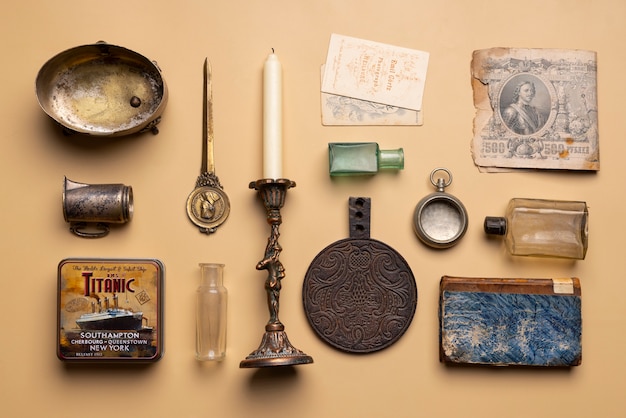 Above View Vintage Objects Still Life – Free Stock Photo