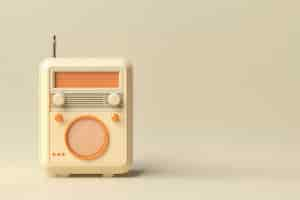 Foto gratuita vista di un dispositivo radio vintage in tonalità di noce