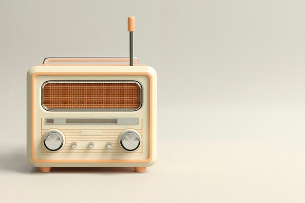 View of vintage radio device in nutshell tones