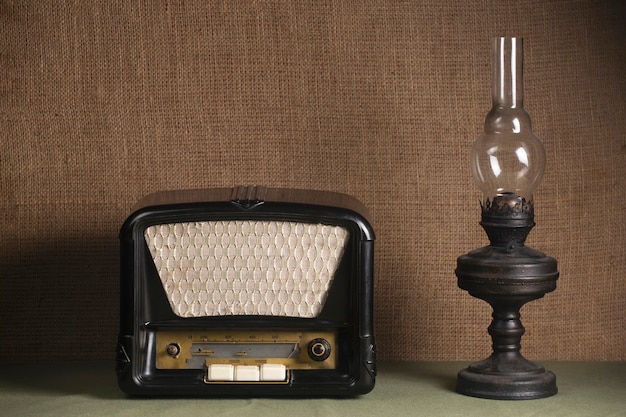 Free photo view of vintage radio station