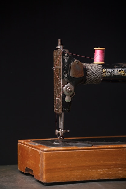 Free photo view of vintage sewing machine