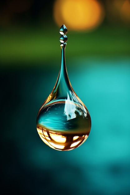 View of water drop effect