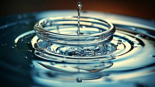 View of water drop splash