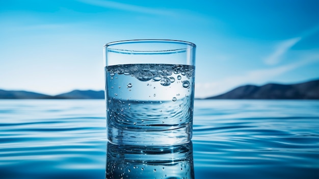 Free photo view of water in transparent glass