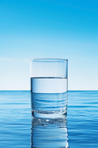 Free photo view of water in transparent glass