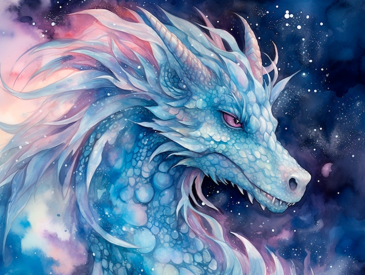 Free Photo view of watercolor dragon