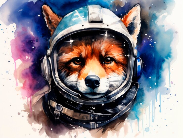 Free Photo view of watercolor fox animal