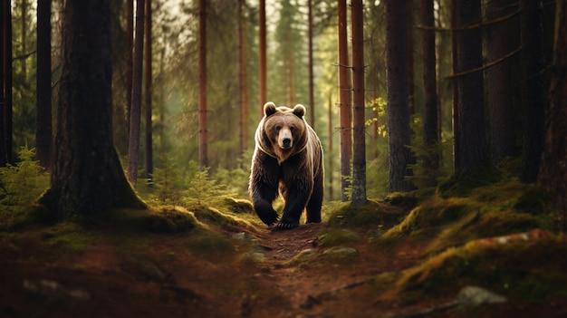 Вид дикого медведя