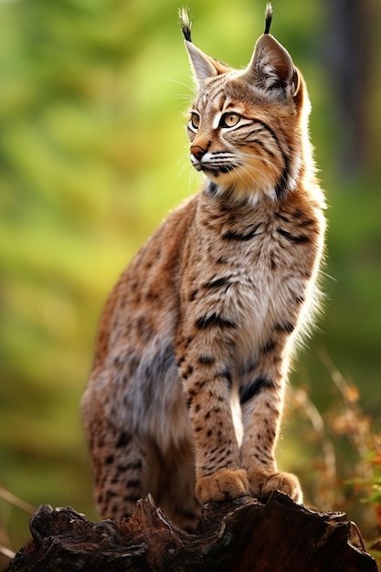 Free photo view of wild bobcat in nature