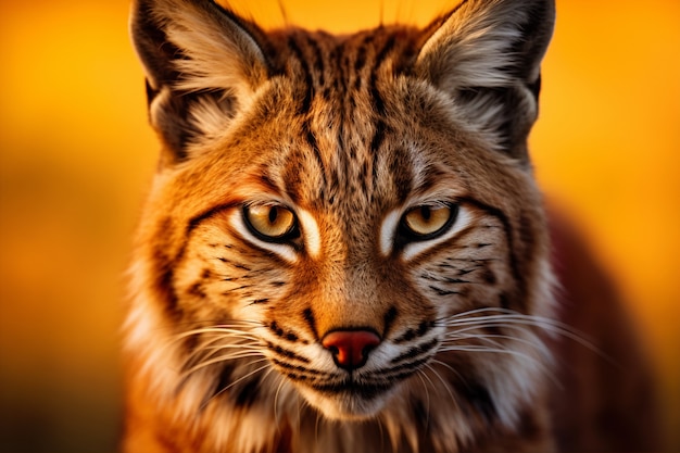 View of wild bobcat predator