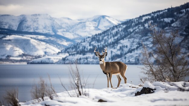 View of wild deer