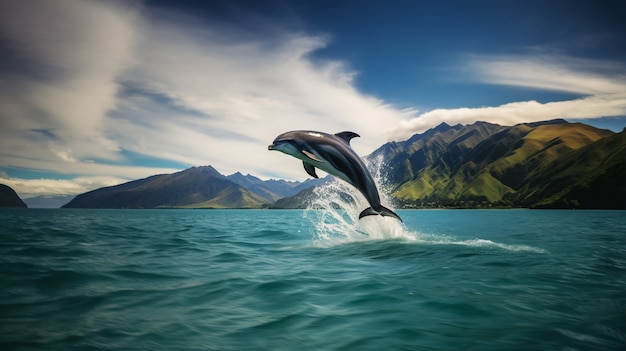 Free photo view of wild dolphin