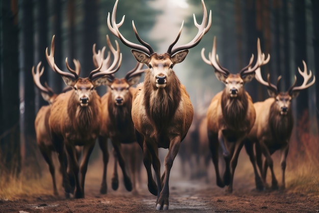 Free photo view of wild elk in nature