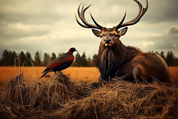 Free photo view of wild elk in nature