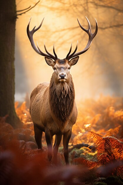 View of wild elk in nature