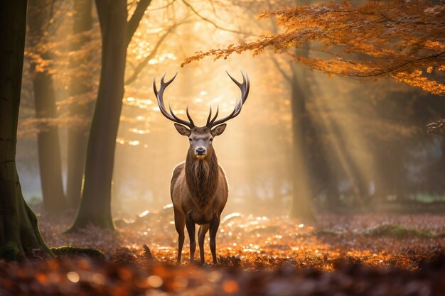 View of wild elk in nature