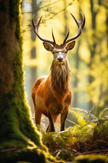 View of wild elk in nature