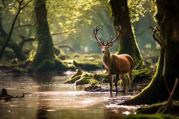 Free photo view of wild elk in nature